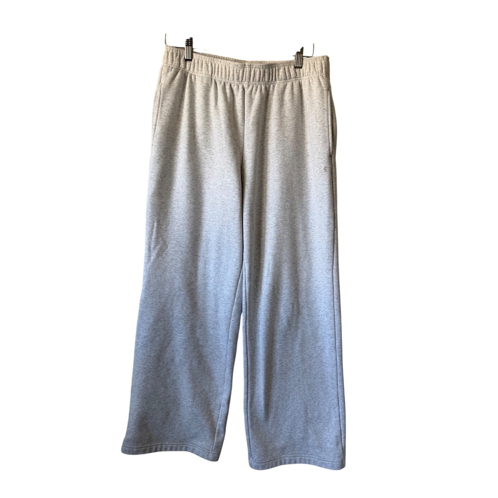 Fabletics‎ Womens Wide Leg Sweatpants Heather Gray Elastic Waist Lounge Pants L